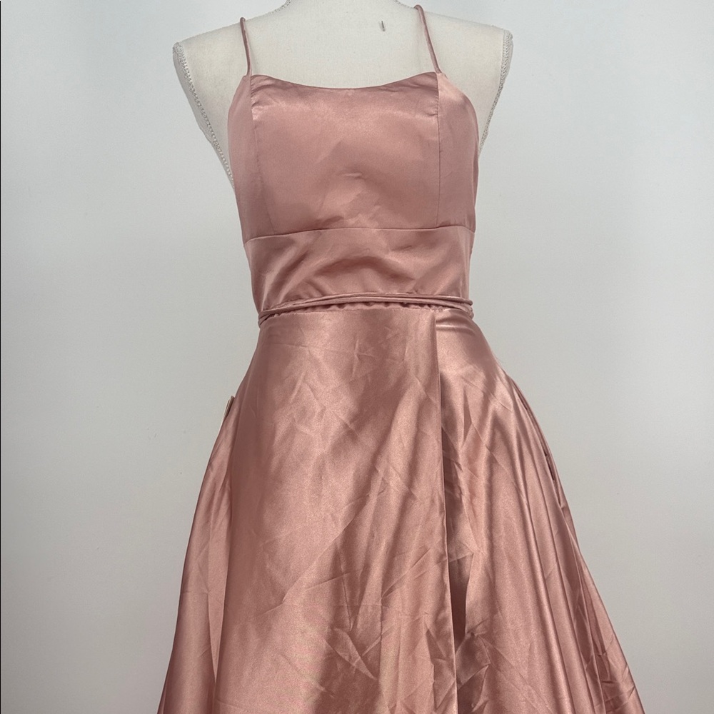 NWT Witness of Love Pink Satin Prom Dress Size 2 - Picture 4 of 8